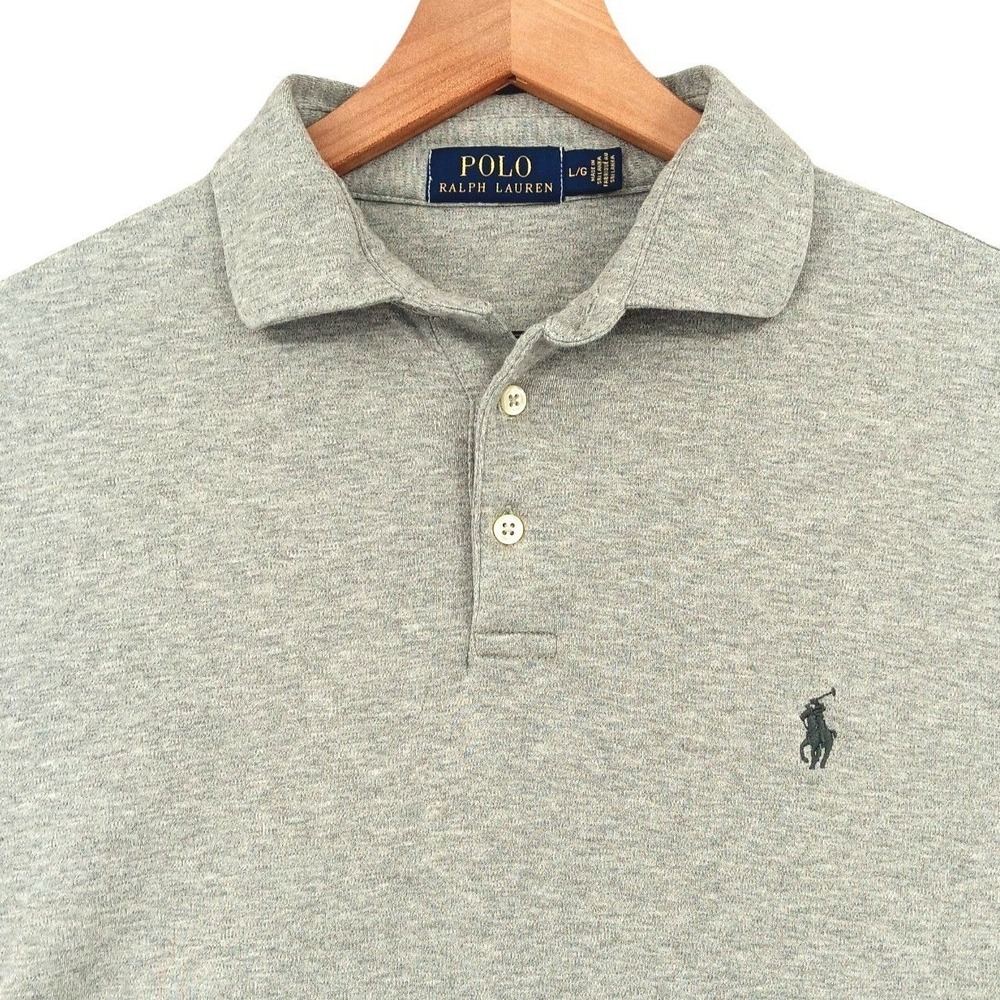 Polo Ralph Lauren Polo Mens L Gray Short Sleeve Pony Logo Classic Casual Preppy